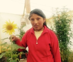 Best.Gift.Ever in Action: Jhoselin stands in the community garden at Alpacoma Centre in Bolivia