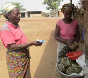 two women counting money