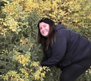 Nicole from Kinvia poses with newly planted bushes