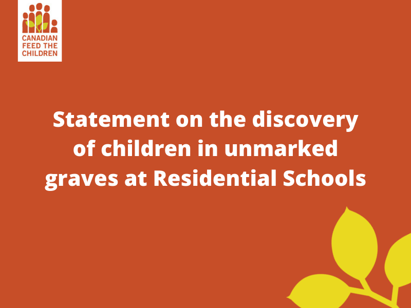 Statement on the discovery of children in unmarked graves at Residential Schools