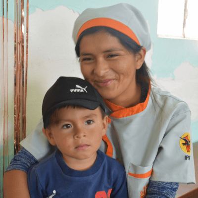 Maria and her young son.