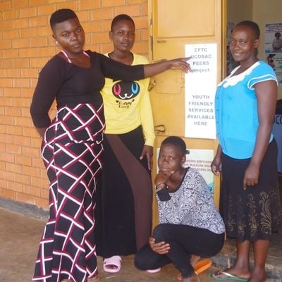 Girls at the safe space programming in Uganda